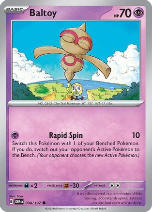 Baltoy (94) Reverse Holofoil - Obsidian Flames