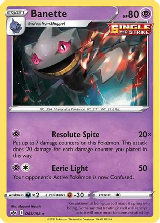 Banette (63) Reverse Holofoil - Chilling Reign