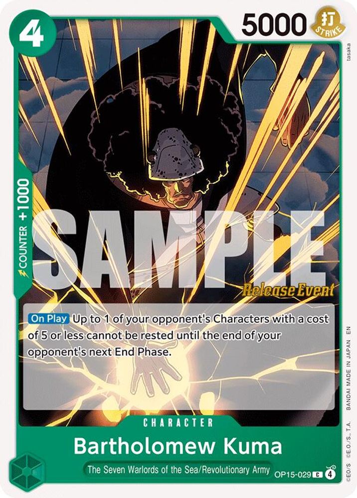 Bartholomew Kuma (OP15-029) Release Event Cards