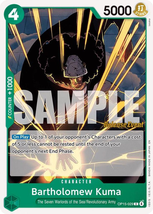 Bartholomew Kuma (OP15-029) Release Event Cards