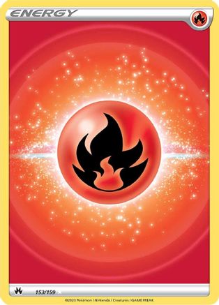 Basic Fire Energy (Textured) (153) Holofoil - Crown Zenith