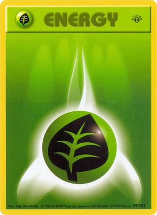 Basic Grass Energy (99) (Unlimited) - Base Set (Shadowless)