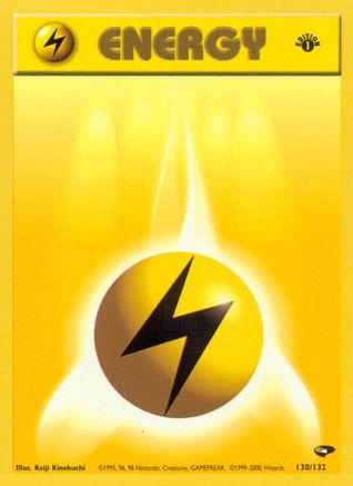Basic Lightning Energy (130) (1st Edition) - Gym Challenge
