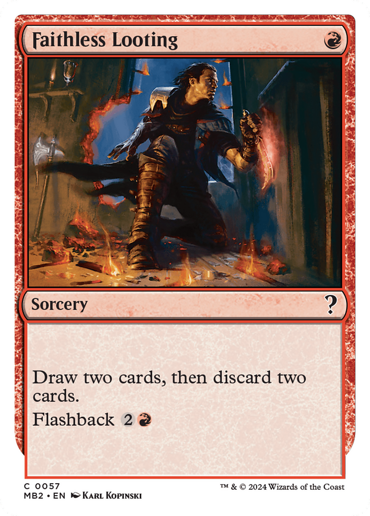 Faithless Looting (White Border) (057) - Mystery Booster 2