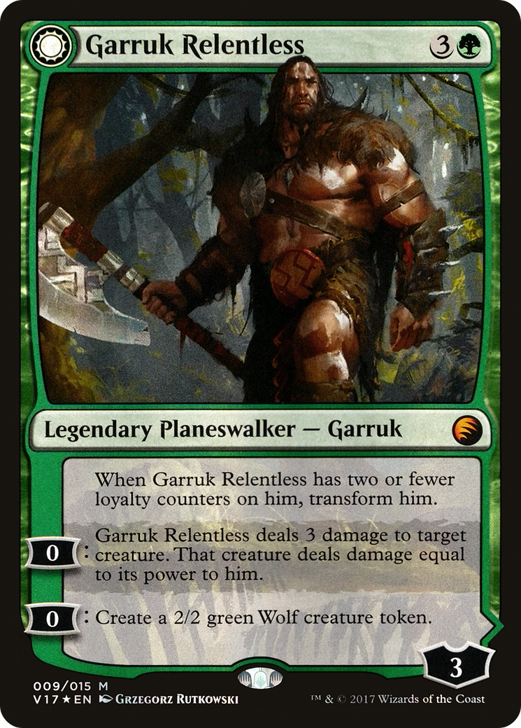 Garruk Relentless // Garruk, the Veil-Cursed (009) Foil - From the Vault: Transform