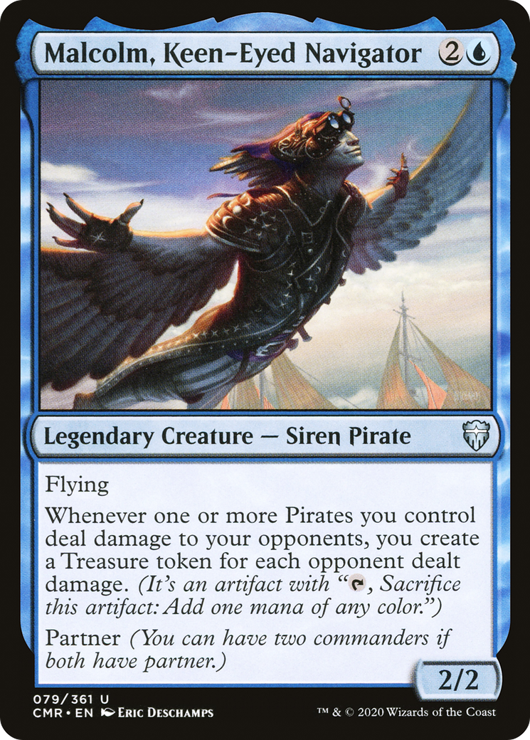 Malcolm, Keen-Eyed Navigator (079) Foil - Commander Legends