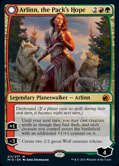 Arlinn, the Pack's Hope // Arlinn, the Moon's Fury (211) Foil - Innistrad: Midnight Hunt