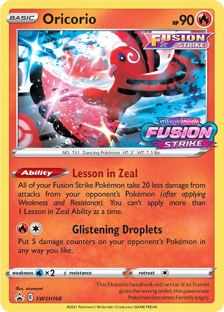 Oricorio (SWSH168) (Prerelease Promo) [Sword & Shield: Black Star Promos] | Silver Goblin