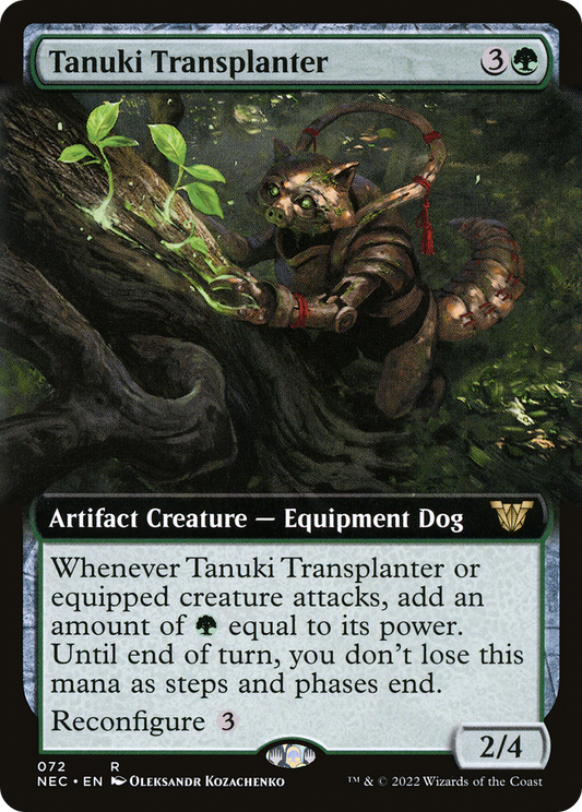 Tanuki Transplanter (Extended Art) (072) - Neon Dynasty Commander