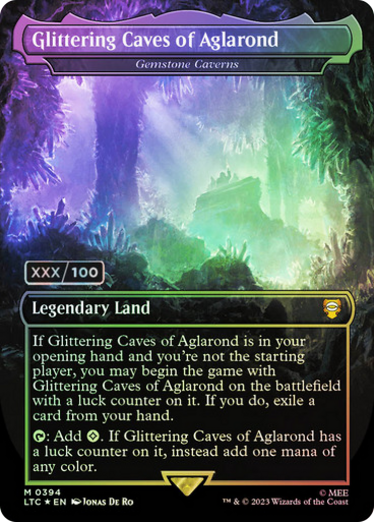 Glittering Caves of Aglarond – Gemstone Caverns (Serial Numbered) (394) Foil - Tales of Middle-earth Commander