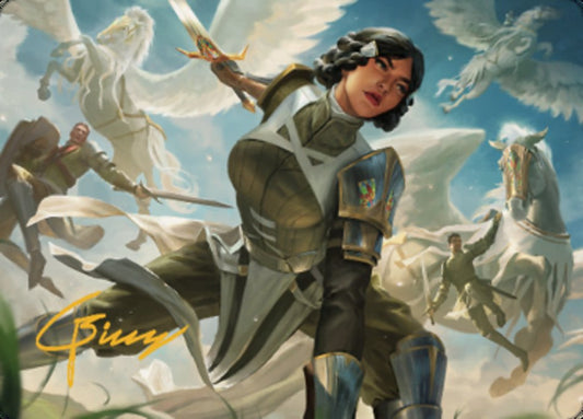 Resolute Reinforcements Art (Gold-Stamped Signature) [Dominaria United Art Series]