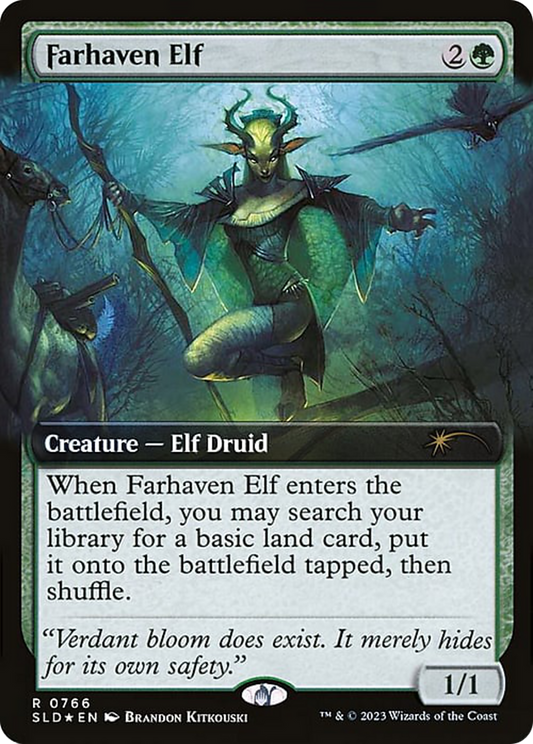 Farhaven Elf (Extended Art) (766) Foil - Secret Lair Drop