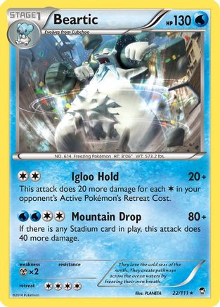 Beartic (22) Reverse Holofoil - Furious Fists