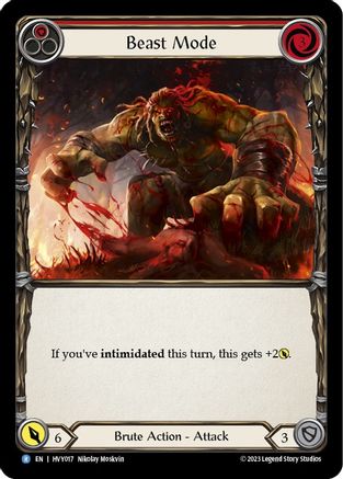 Beast Mode (Red) (HVY017) Rainbow Foil - Heavy Hitters