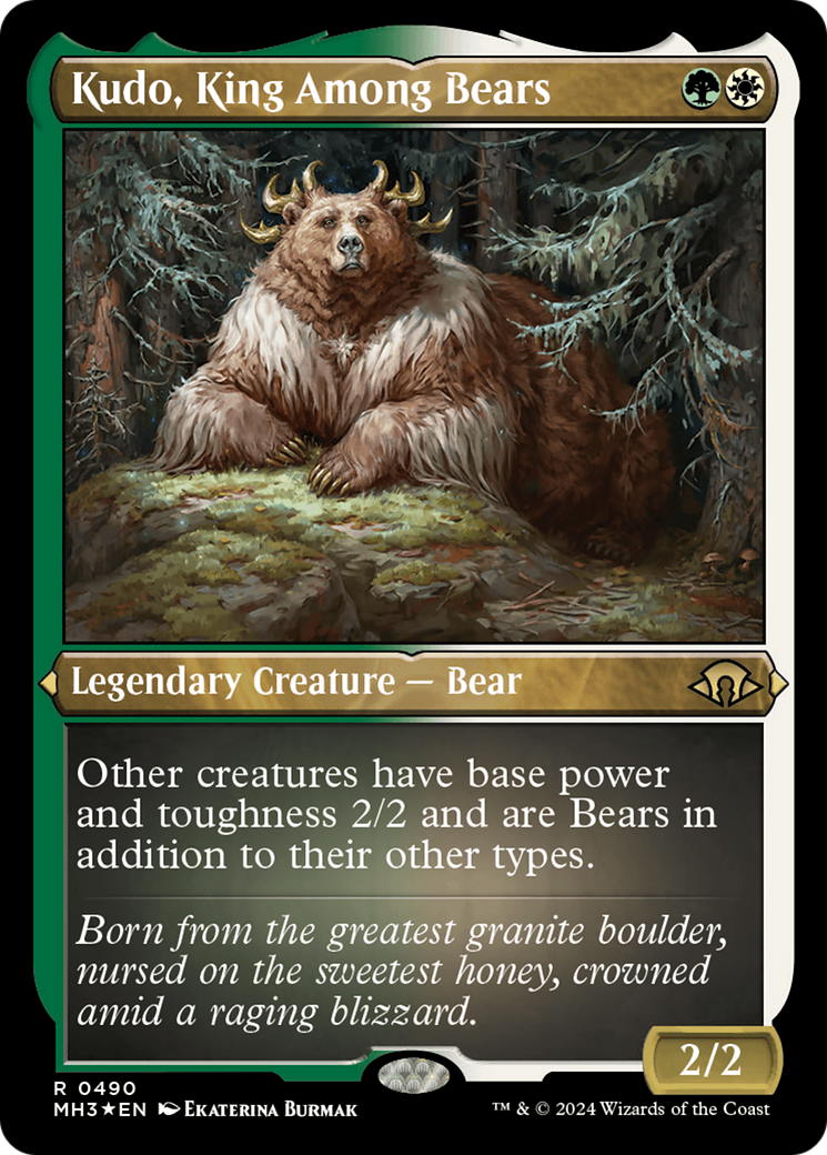 Kudo, King Among Bears (Foil Etched) [Modern Horizons 3] | Silver Goblin