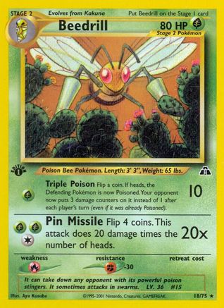 Beedrill (18) (1st Edition) - Neo Discovery