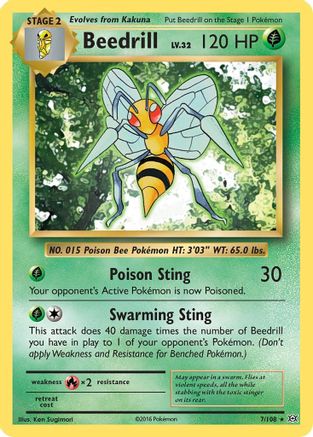 Beedrill (7) Reverse Holofoil - Evolutions