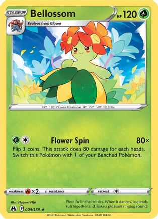 Bellossom (3) Reverse Holofoil - Crown Zenith