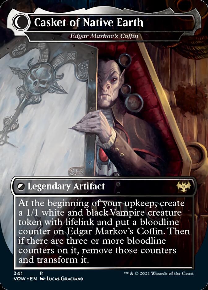 Edgar, Charmed Groom // Edgar Markov's Coffin - Dracula the Voyager // Casket of Native Earth [Innistrad: Crimson Vow] Foil