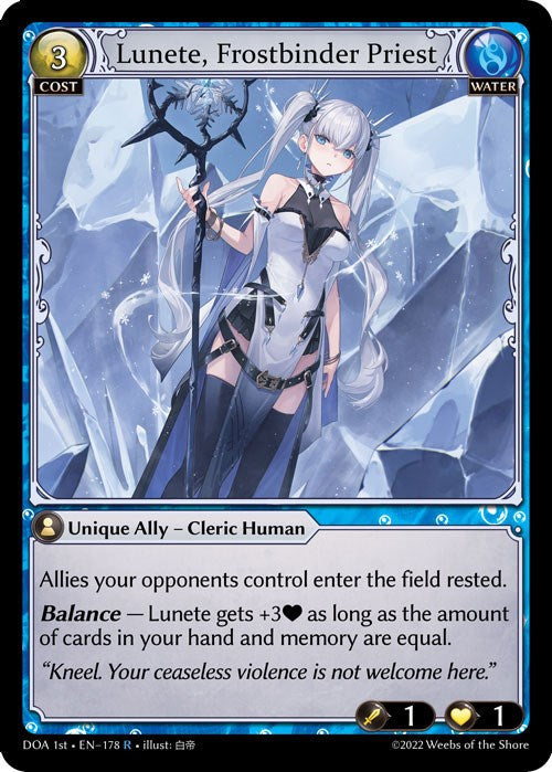 Lunete, Frostbinder Priest (178) [Dawn of Ashes: 1st Edition] Foil