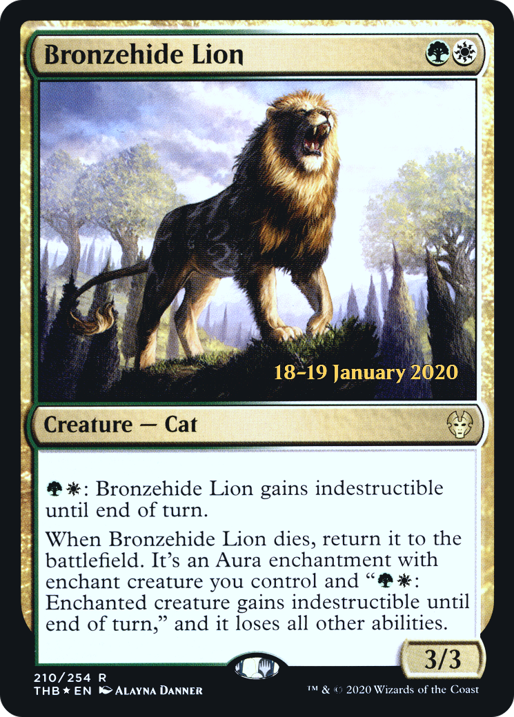 Bronzehide Lion (210) Foil - Theros Beyond Death Promos