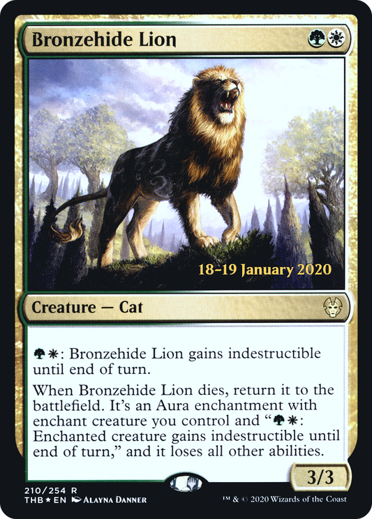 Bronzehide Lion (210) Foil - Theros Beyond Death Promos