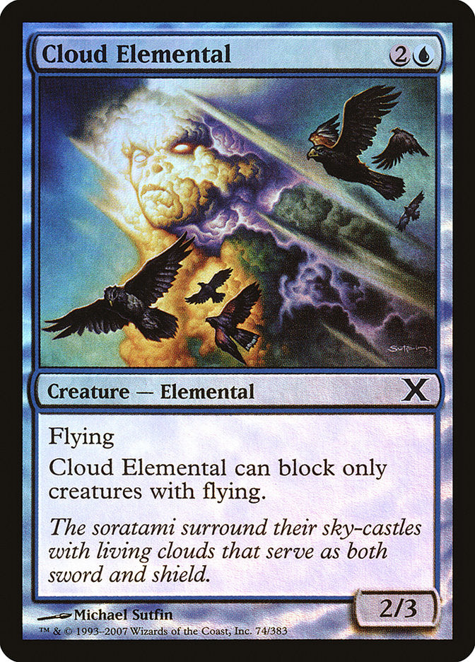 Cloud Elemental (Premium Foil) [Tenth Edition] | Silver Goblin