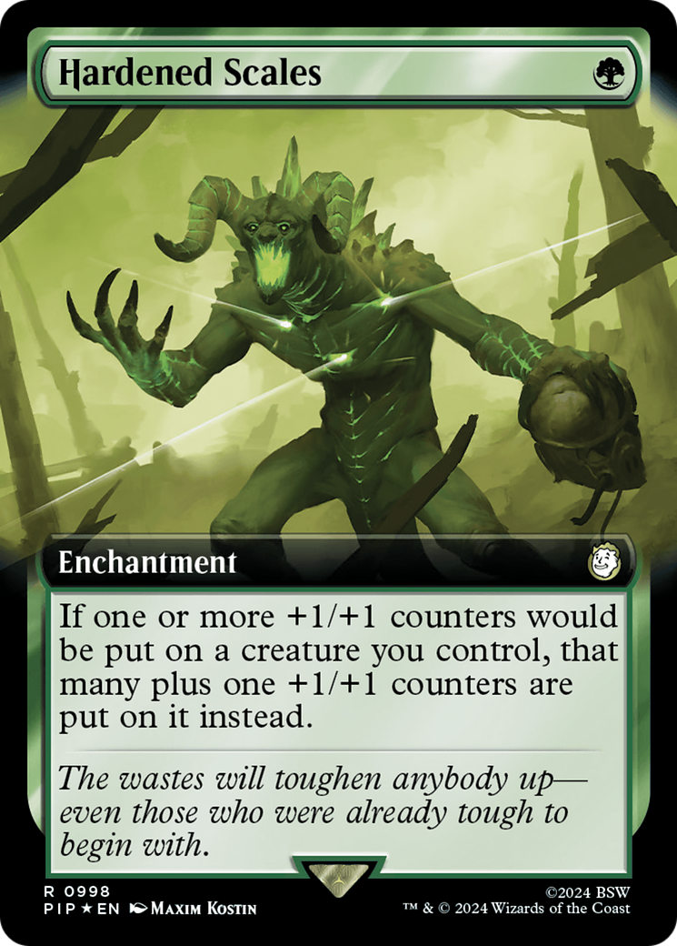 Hardened Scales (Extended Art) (Surge Foil) [Fallout] | Silver Goblin