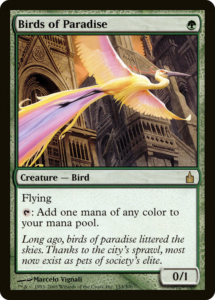Birds of Paradise (153) Foil - Ravnica: City of Guilds