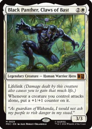 Black Panther, Claws of Bast (829) Foil - Commander: Marvel Super Heroes