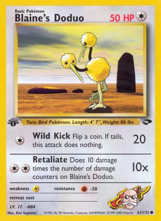 Blaine's Doduo (61) (1st Edition) - Gym Challenge