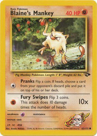 Blaine's Mankey (63) (Unlimited) - Gym Challenge