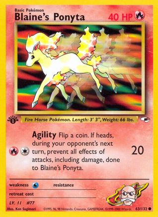 Blaine's Ponyta (63) (1st Edition) - Gym Heroes