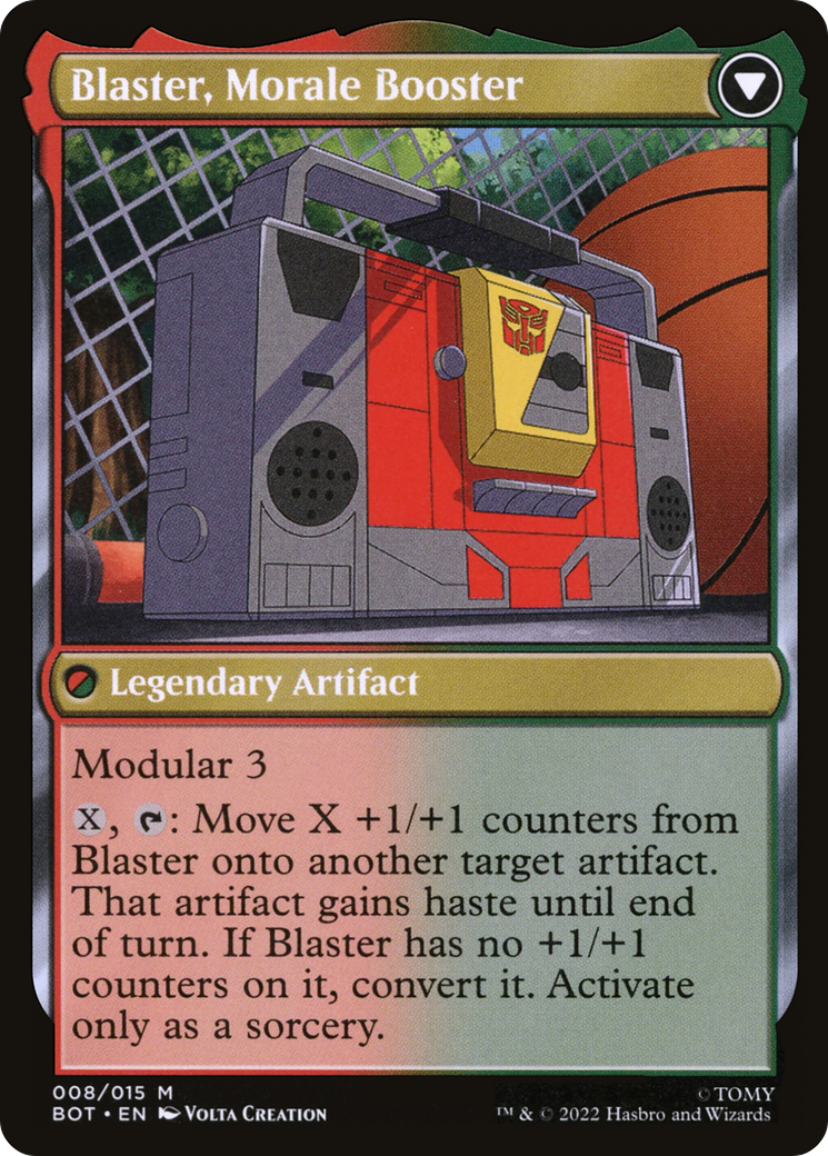 Blaster, Combat DJ // Blaster, Morale Booster (008) Foil - Transformers