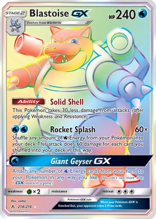 Blastoise GX (218) Holofoil - Unbroken Bonds