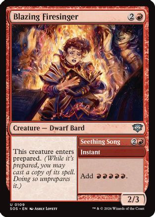 Blazing Firesinger // Seething Song (109) Foil - Secrets of Strixhaven