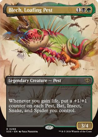 Blech, Loafing Pest (Borderless) (298) Foil - Secrets of Strixhaven