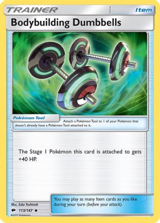 Bodybuilding Dumbbells (113) Reverse Holofoil - Burning Shadows