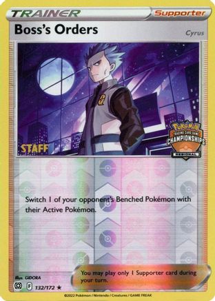 Boss's Orders (Regional Championships) [Staff] (132) Reverse Holofoil - Brilliant Stars