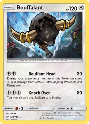 Bouffalant (108) Reverse Holofoil - Burning Shadows