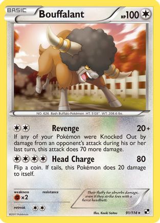 Bouffalant (91) Reverse Holofoil - Black & White