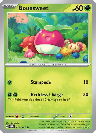 Bounsweet (16) Reverse Holofoil - Obsidian Flames