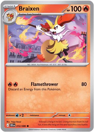 Braixen (12) Reverse Holofoil - Chaos Rising