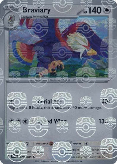 Braviary (Poke Ball Pattern) (78) Reverse Holofoil - Black Bolt