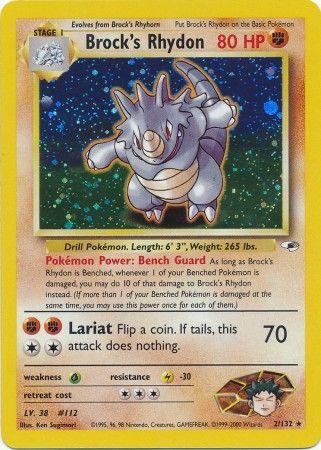 Brock's Rhydon (2) (Unlimited) Holofoil - Gym Heroes