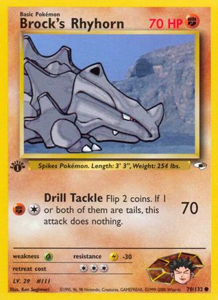 Brock's Rhyhorn (70) (1st Edition) - Gym Heroes