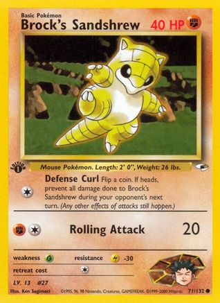 Brock's Sandshrew (71) (1st Edition) - Gym Heroes