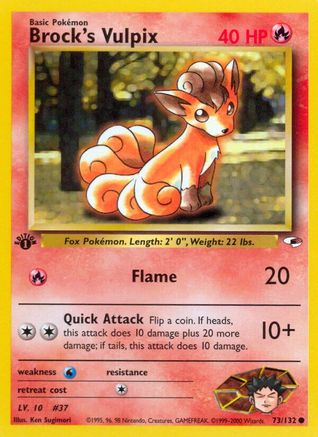 Brock's Vulpix (73) (1st Edition) - Gym Heroes