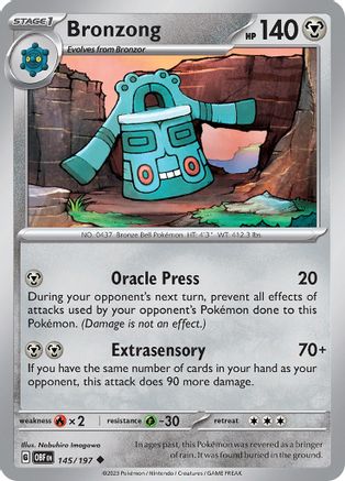 Bronzong (145) Reverse Holofoil - Obsidian Flames