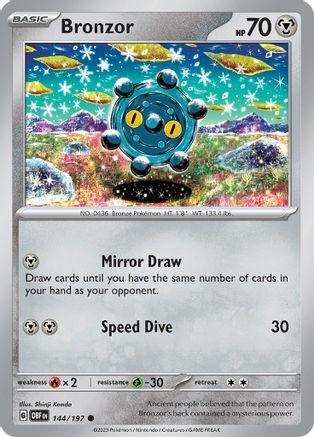 Bronzor (144) Reverse Holofoil - Obsidian Flames